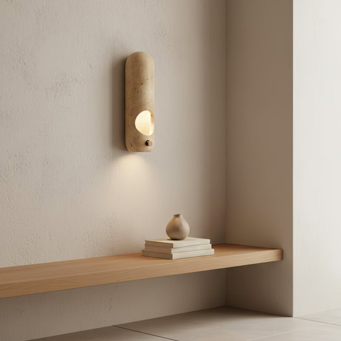 Travertine Oval Wall Sconce - Simprolos