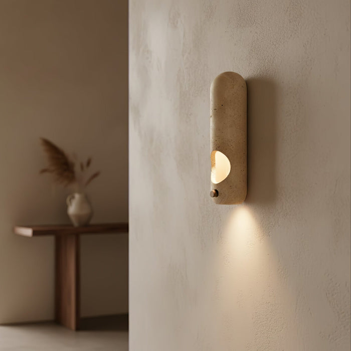 Travertine Oval Wall Sconce - Simprolos