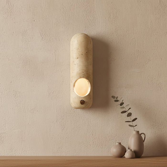 Travertine Oval Wall Sconce - Simprolos