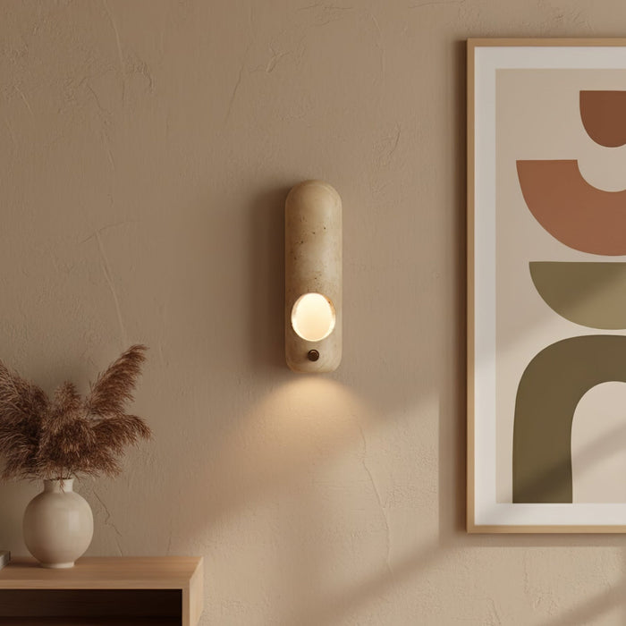 Travertine Oval Wall Sconce - Simprolos
