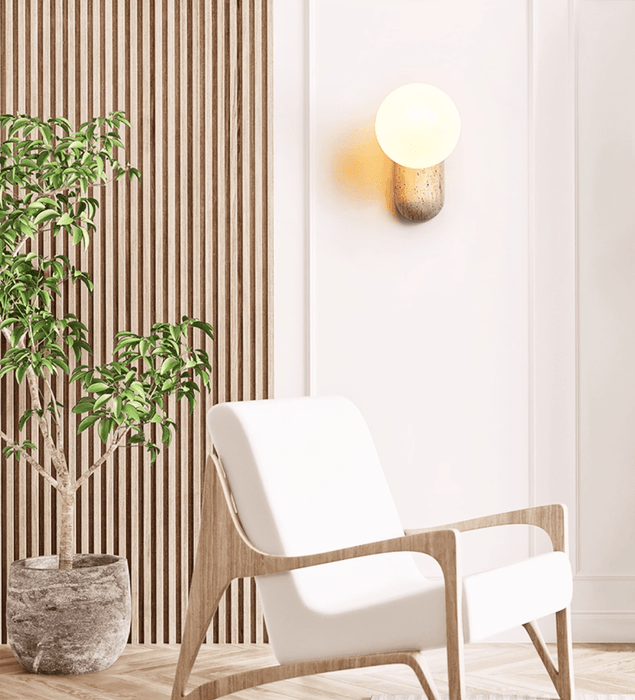 Travertine Pebble Wall Light - Simprolos