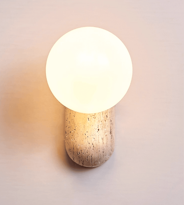 Travertine Pebble Wall Light - Simprolos