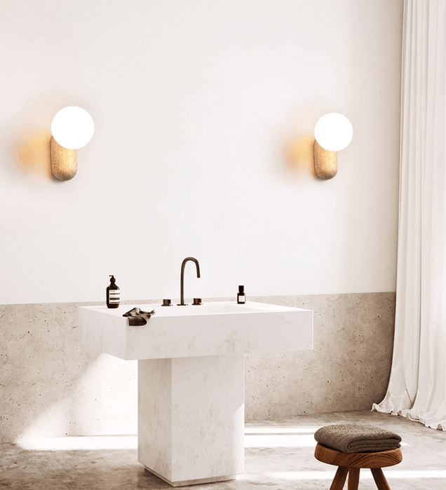 Travertine Pebble Wall Light - Simprolos