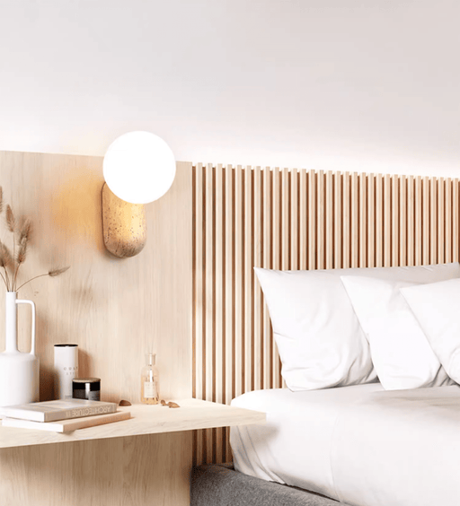 Travertine Pebble Wall Light - Simprolos