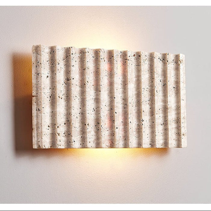 Travertine Ribbed Wall Sconce - Simprolos