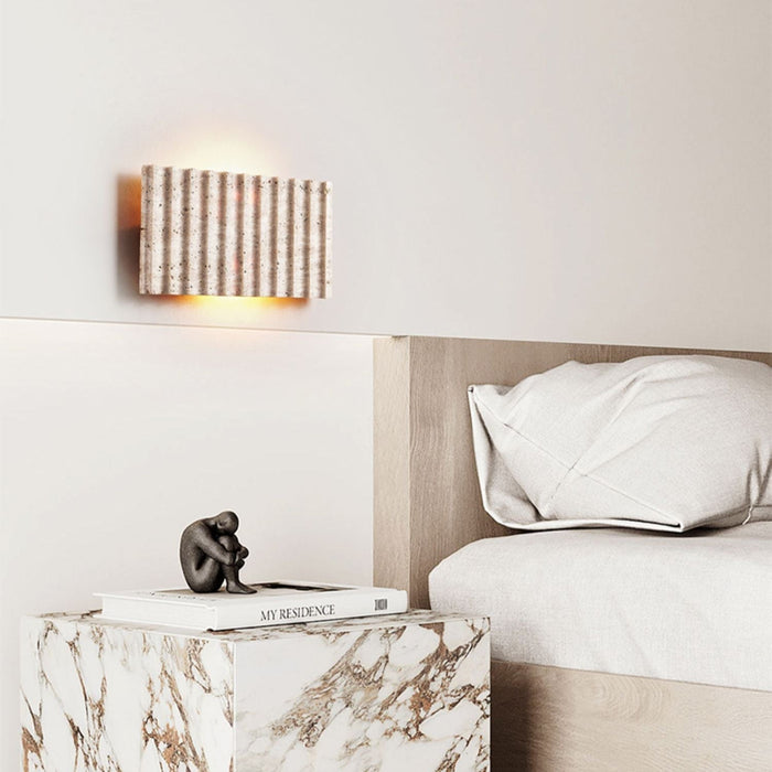 Travertine Ribbed Wall Sconce - Simprolos