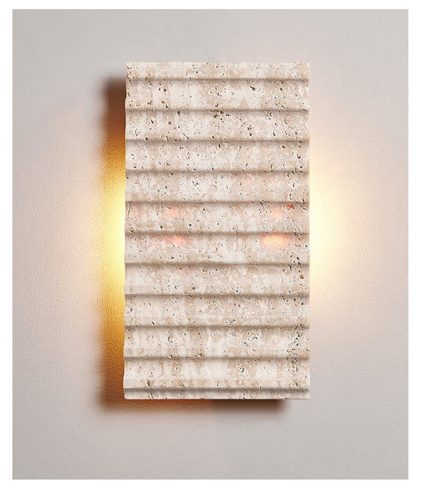 Travertine Ribbed Wall Sconce - Simprolos