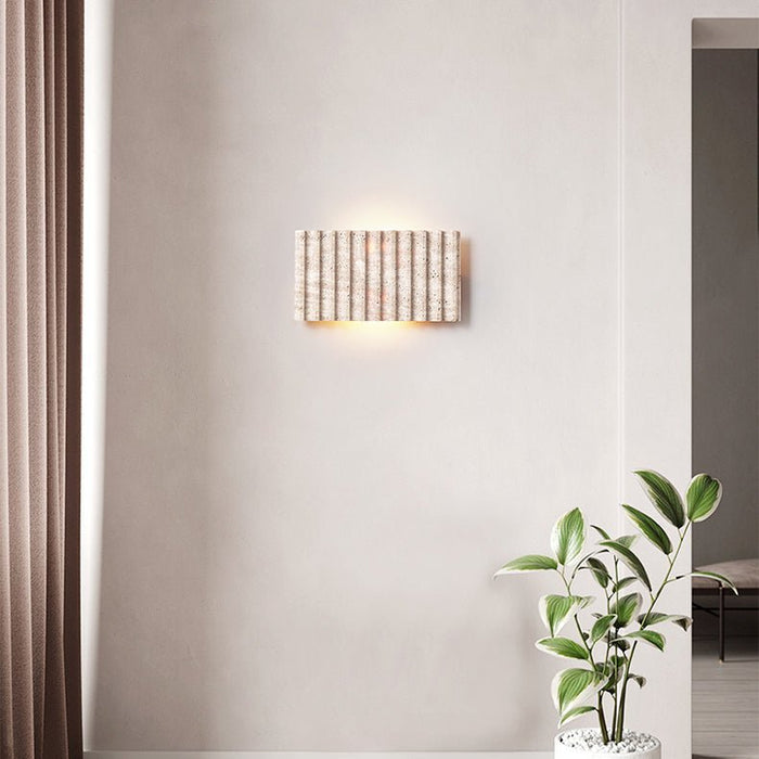 Travertine Ribbed Wall Sconce - Simprolos
