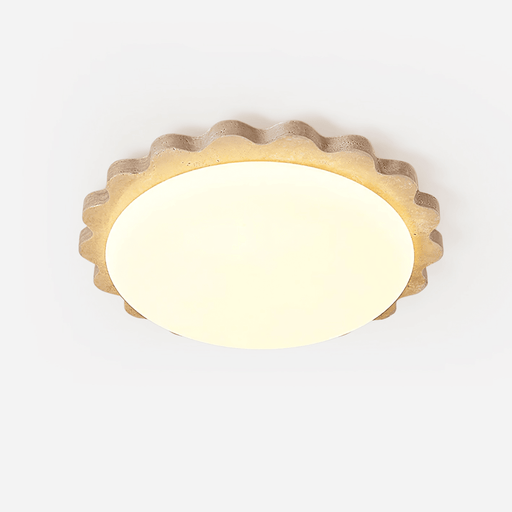 Travertine Scallop Edge Ceiling Light - Simprolos