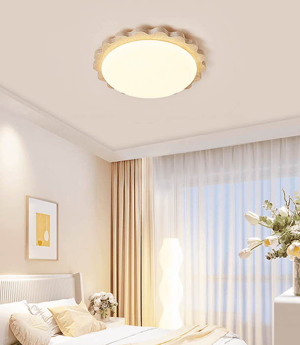 Travertine Scallop Edge Ceiling Light - Simprolos
