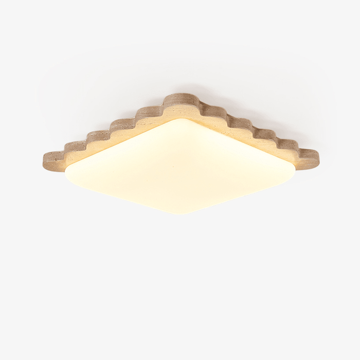 Travertine Scallop Edge Ceiling Light - Simprolos