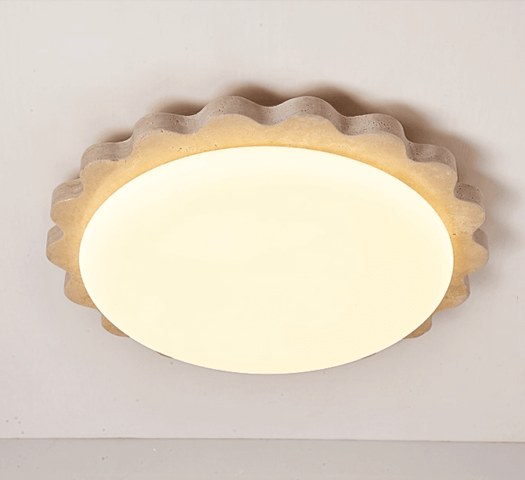 Travertine Scallop Edge Ceiling Light - Simprolos
