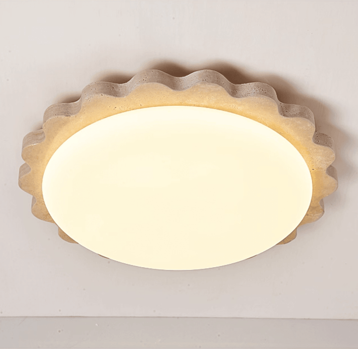 Travertine Scallop Edge Ceiling Light - Simprolos