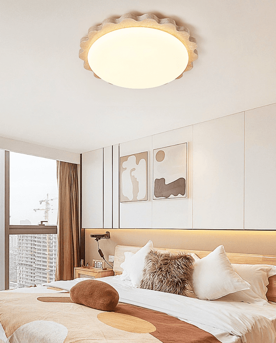 Travertine Scallop Edge Ceiling Light - Simprolos