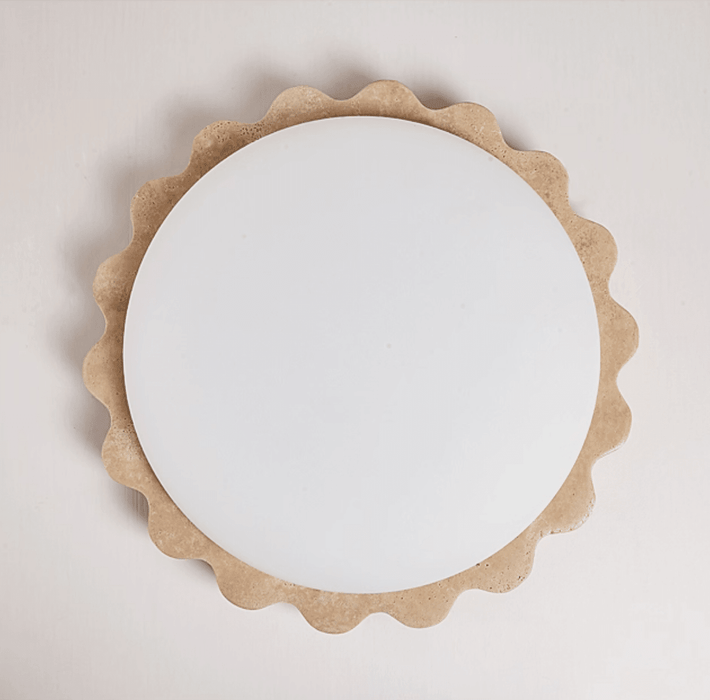 Travertine Scallop Edge Ceiling Light - Simprolos