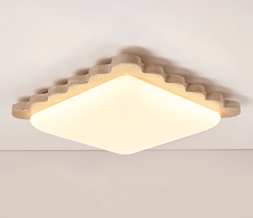 Travertine Scallop Edge Ceiling Light - Simprolos