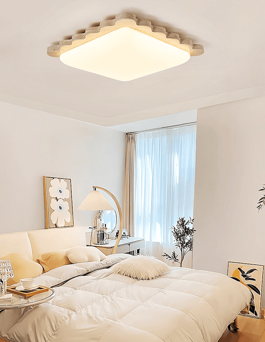 Travertine Scallop Edge Ceiling Light - Simprolos
