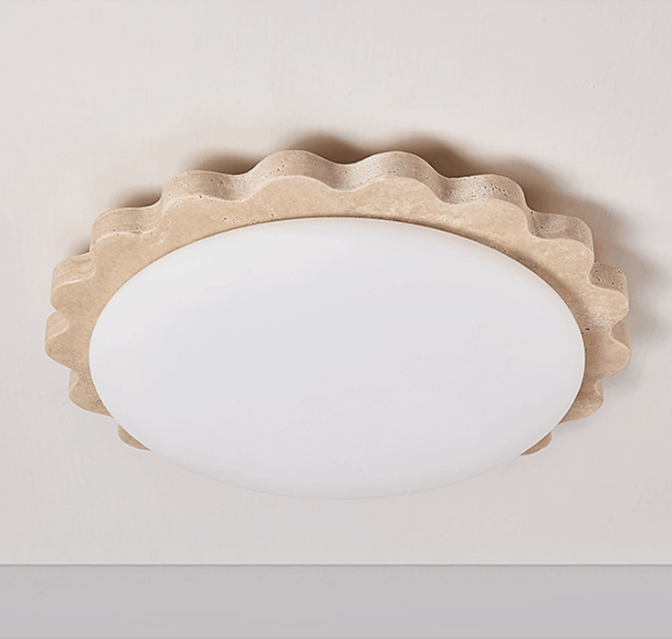 Travertine Scallop Edge Ceiling Light - Simprolos