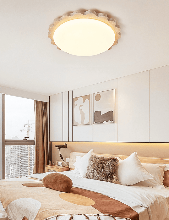 Travertine Scallop Edge Ceiling Light - Simprolos