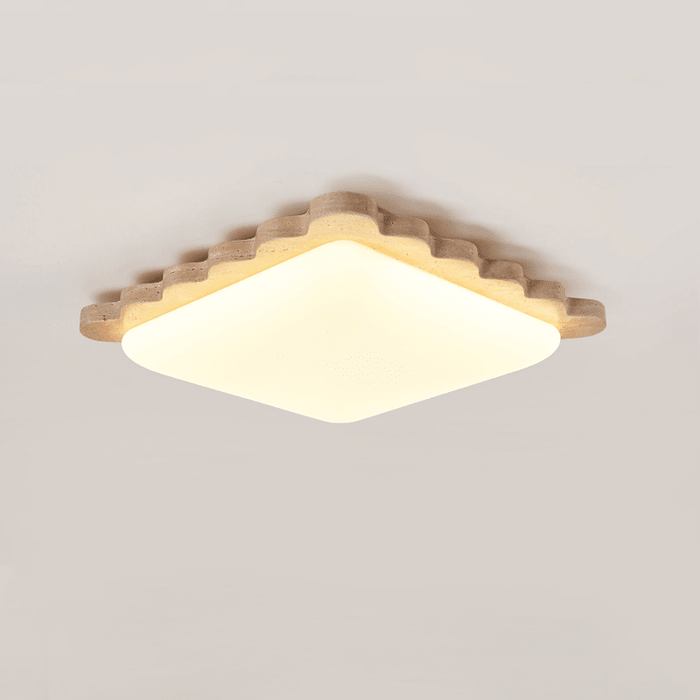 Travertine Scallop Edge Ceiling Light - Simprolos