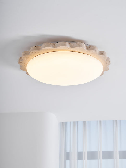 Travertine Scallop Edge Ceiling Light - Simprolos