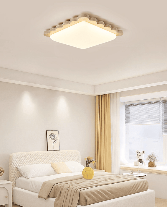 Travertine Scallop Edge Ceiling Light - Simprolos