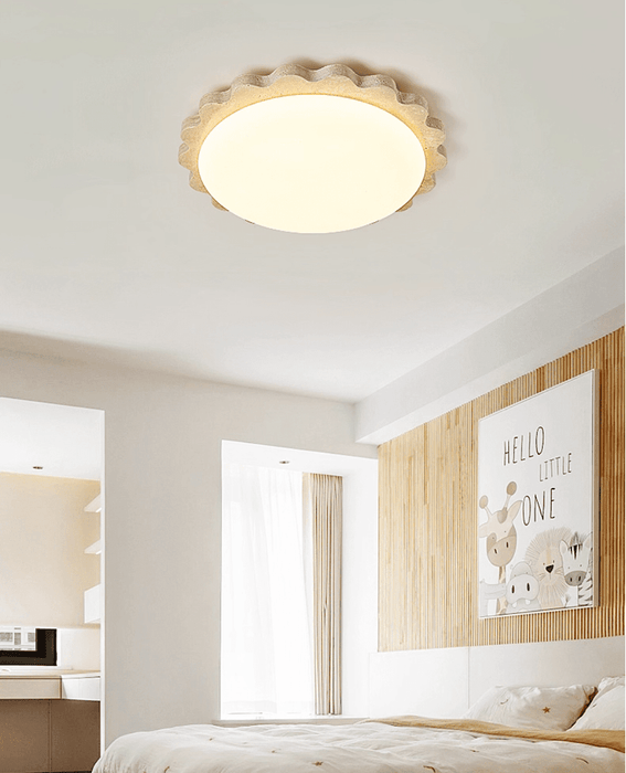 Travertine Scallop Edge Ceiling Light - Simprolos