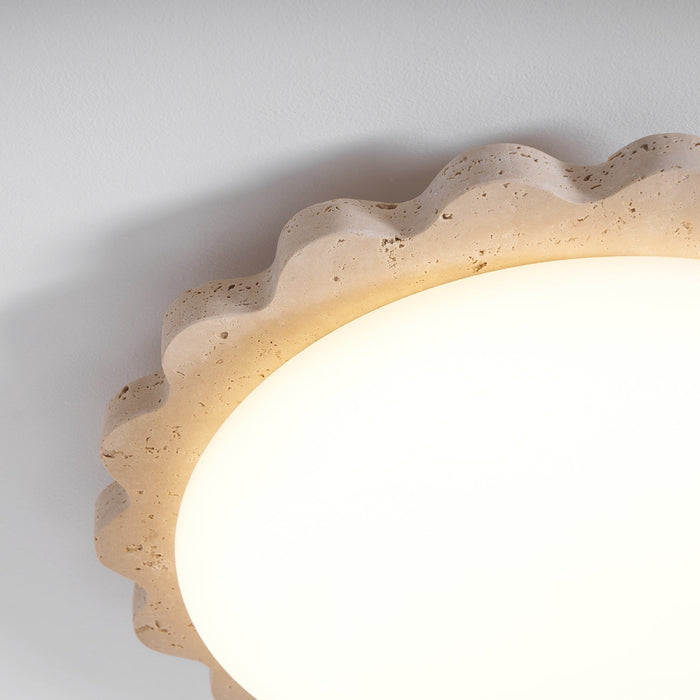Travertine Scallop Edge Ceiling Light - Simprolos