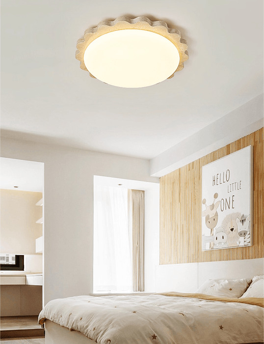 Travertine Scallop Edge Ceiling Light - Simprolos