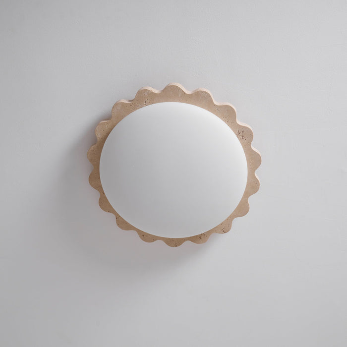 Travertine Scallop Edge Ceiling Light - Simprolos