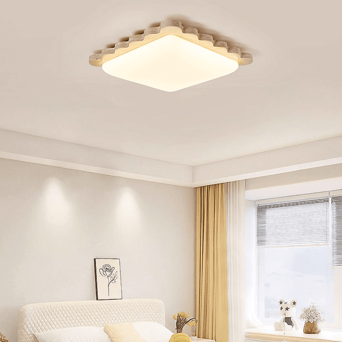 Travertine Scallop Edge Ceiling Light - Simprolos