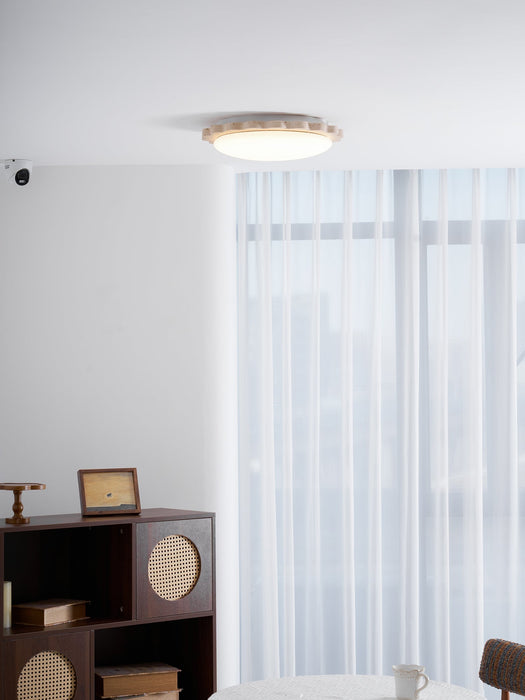 Travertine Scallop Edge Ceiling Light - Simprolos