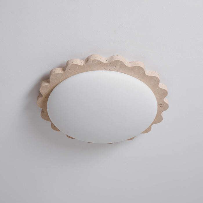 Travertine Scallop Edge Ceiling Light - Simprolos
