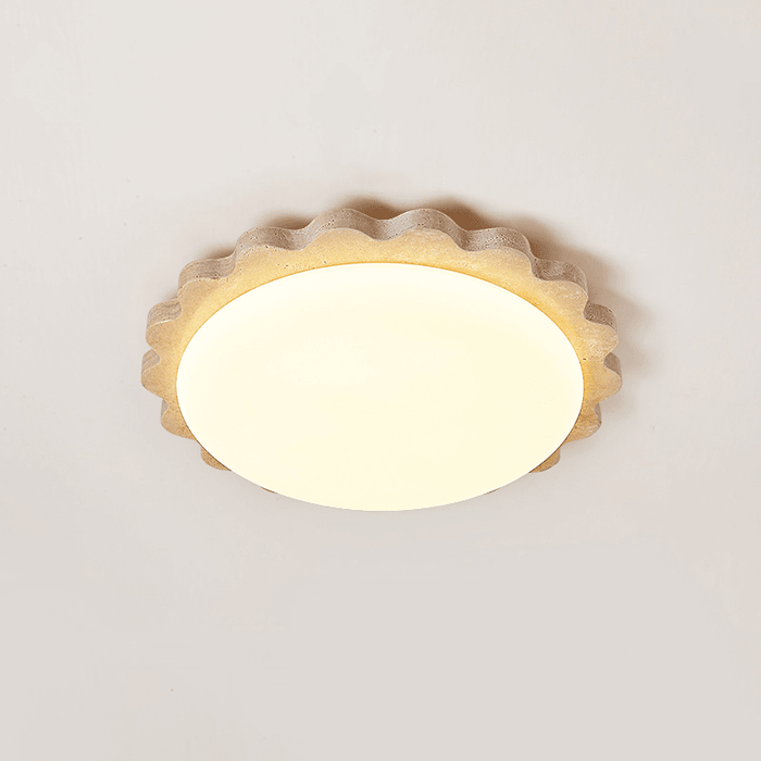 Travertine Scallop Edge Ceiling Light - Simprolos