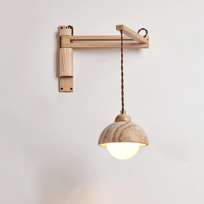 Travertine Swing Arm Wall Sconce - Simprolos