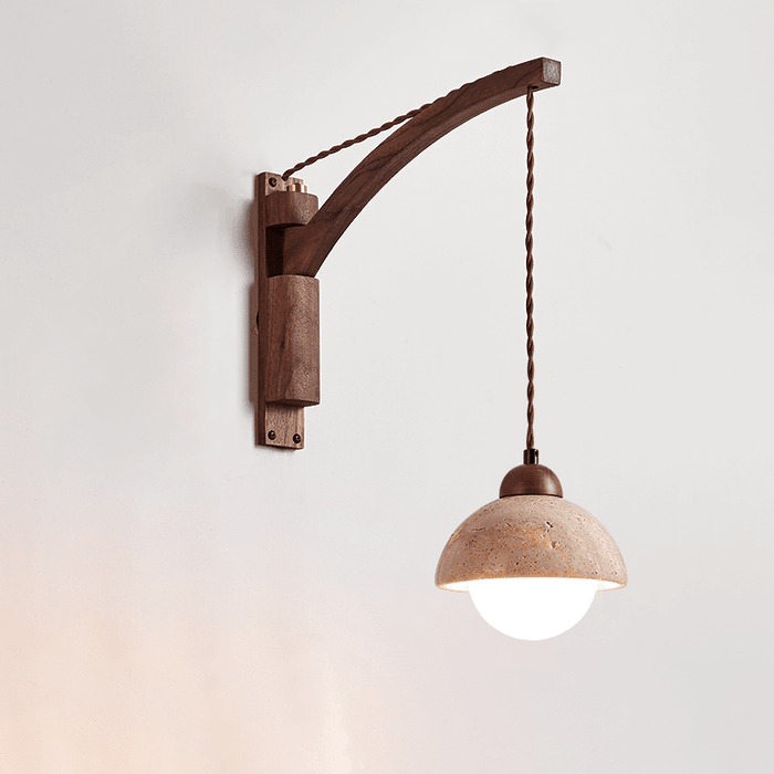 Travertine Swing Arm Wall Sconce - Simprolos