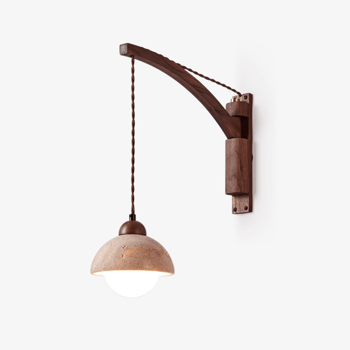 Travertine Swing Arm Wall Sconce - Simprolos