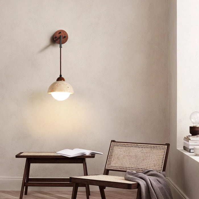 Travertine Swing Arm Wall Sconce - Simprolos