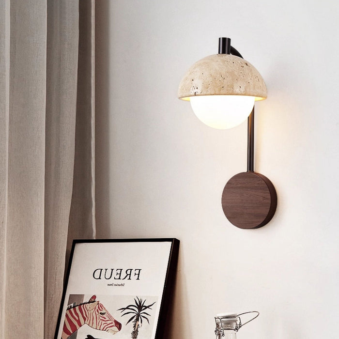 Travertine Swing Arm Wall Sconce - Simprolos