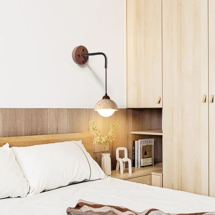 Travertine Swing Arm Wall Sconce - Simprolos