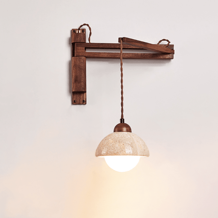 Travertine Swing Arm Wall Sconce - Simprolos