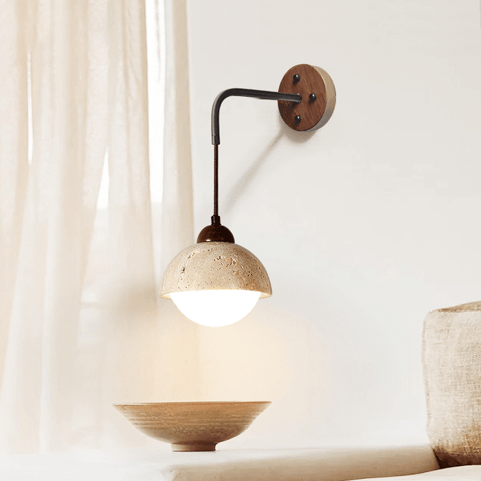 Travertine Swing Arm Wall Sconce - Simprolos