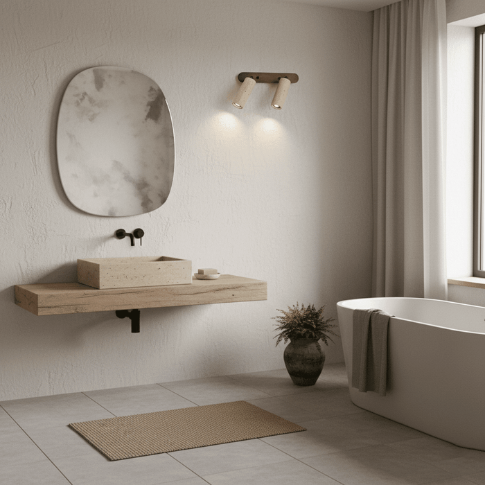 Travertine Triple Spotlight Wall Lamp - Simprolos