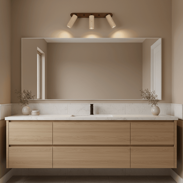 Travertine Triple Spotlight Wall Lamp - Simprolos