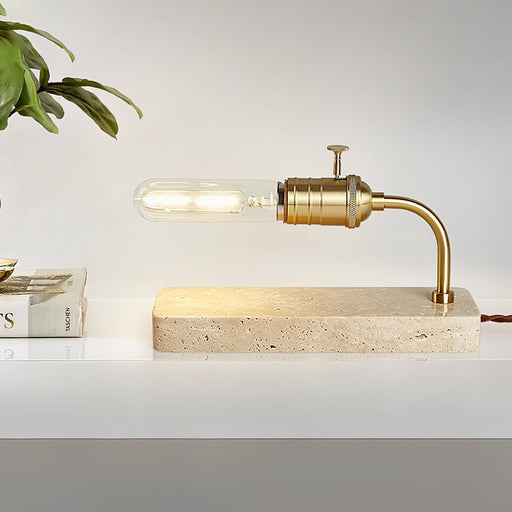 Travertine Vintage Tube Table Lamp - Simprolos