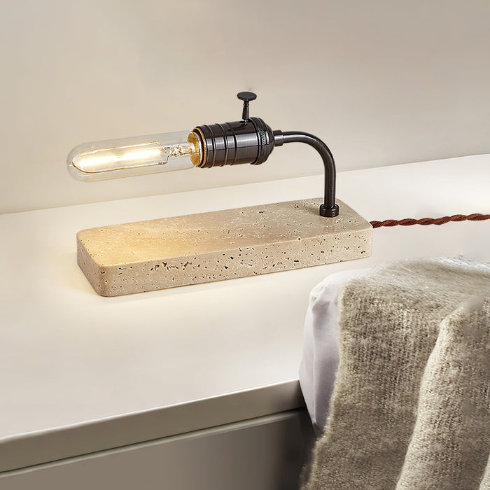 Travertine Vintage Tube Table Lamp - Simprolos