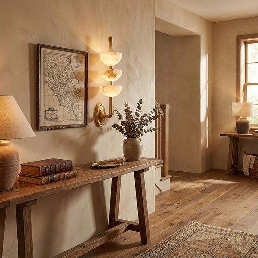 Triple Alabaster Wall Sconce - Simprolos