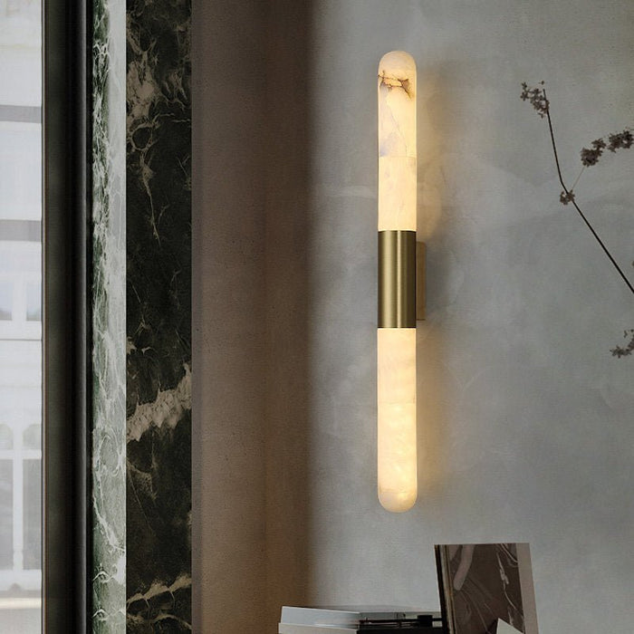 Velin Alabaster Tube Wall Sconce - Simprolos