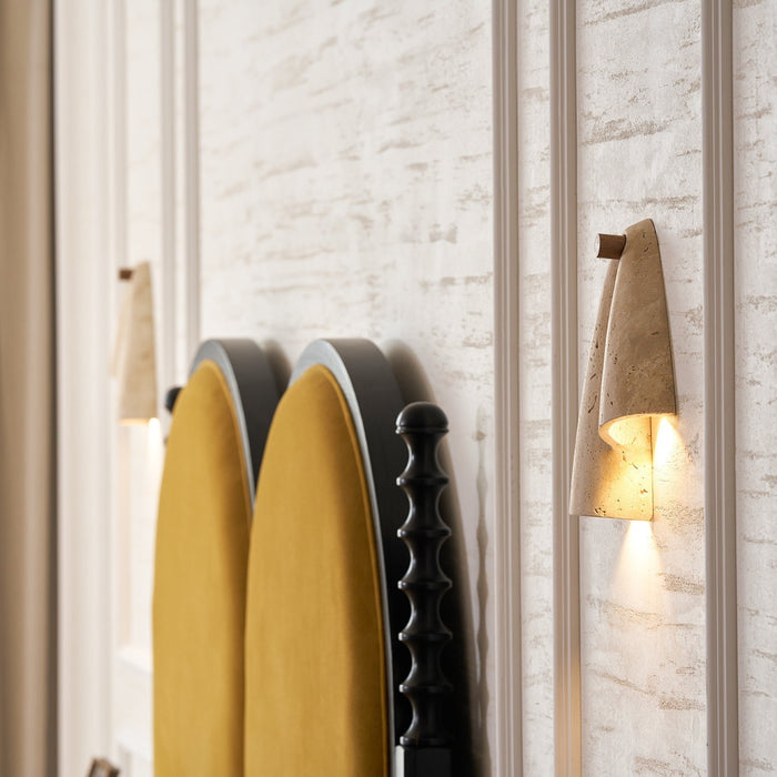 Velo Draped Stone Sconce - Simprolos