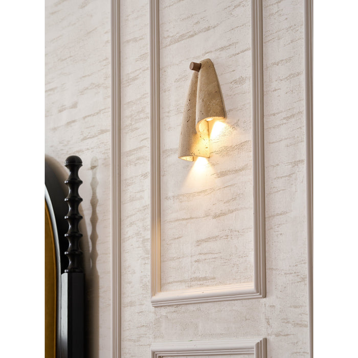 Velo Draped Stone Sconce - Simprolos